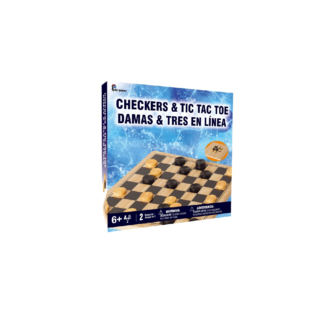 Solid Wood Checkers and Tic Tac Toe