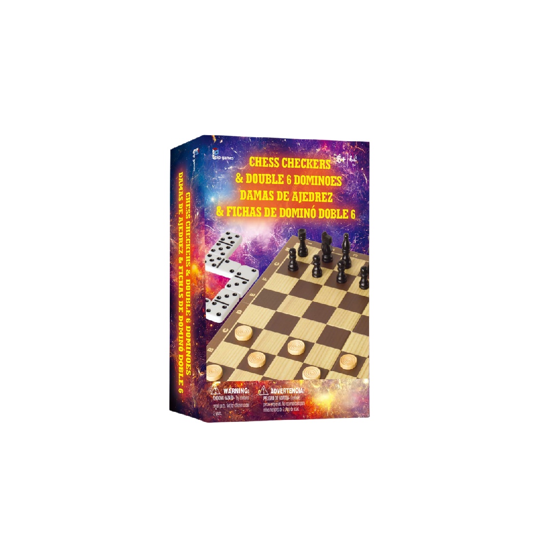 Chess, Checkers and Double 6 Dominoes