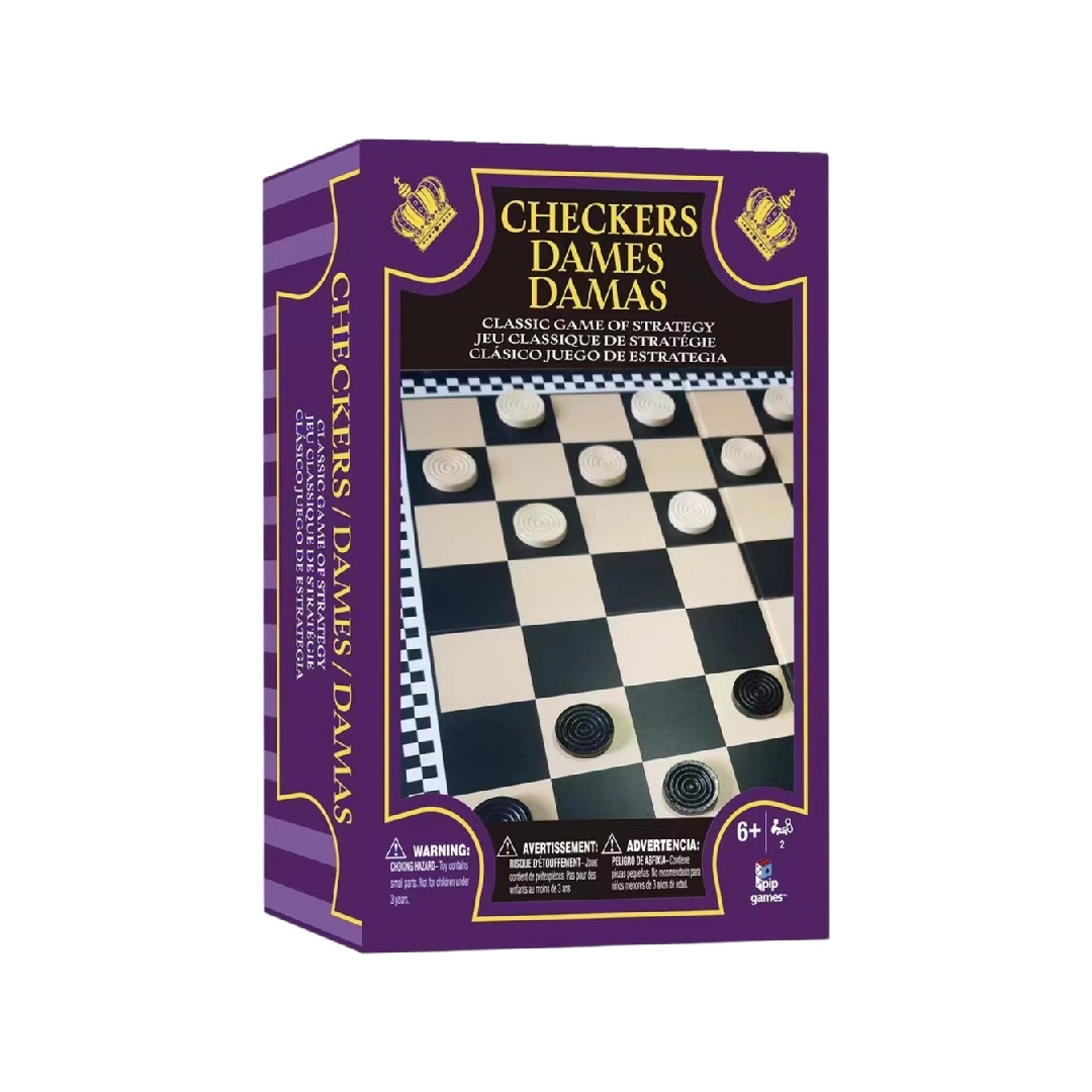 Checkers with Wood Chess Piece