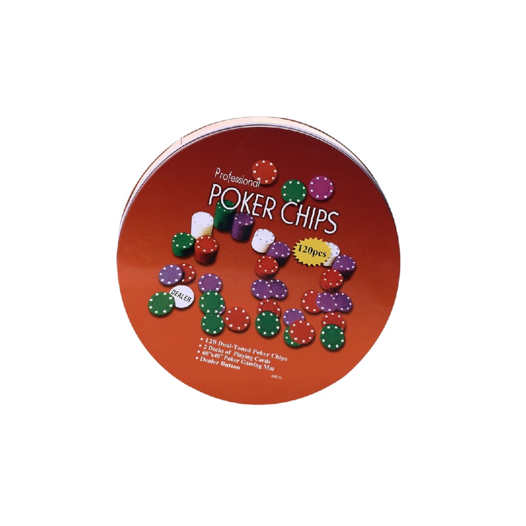 LH120TR PROFESSIONAL POKER CHIPS - 120pcs 4G poker chips, 2 deck of cards, 60x40 Poker gaming mat, 1 dealer, 1 small blind, 1 big blind